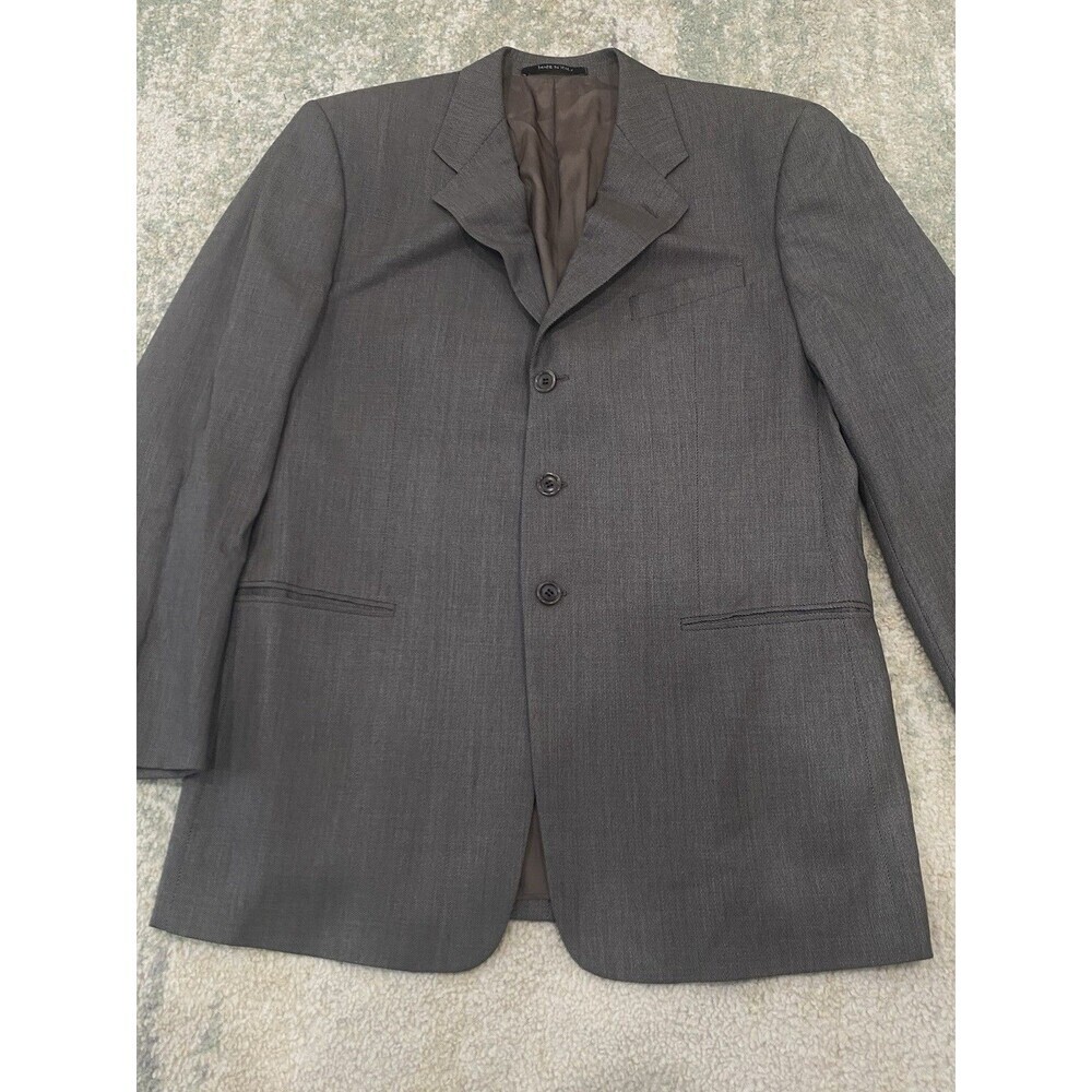 Armani Collezioni Mens 42R Wool Blazer Sport Coat Jacket Brown/Gray Made Italy